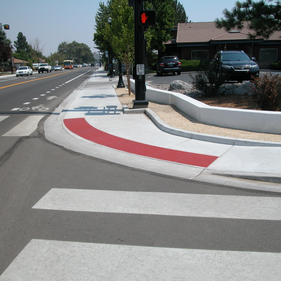 Intersection Example of ADA Detectable Warnings by TekWay